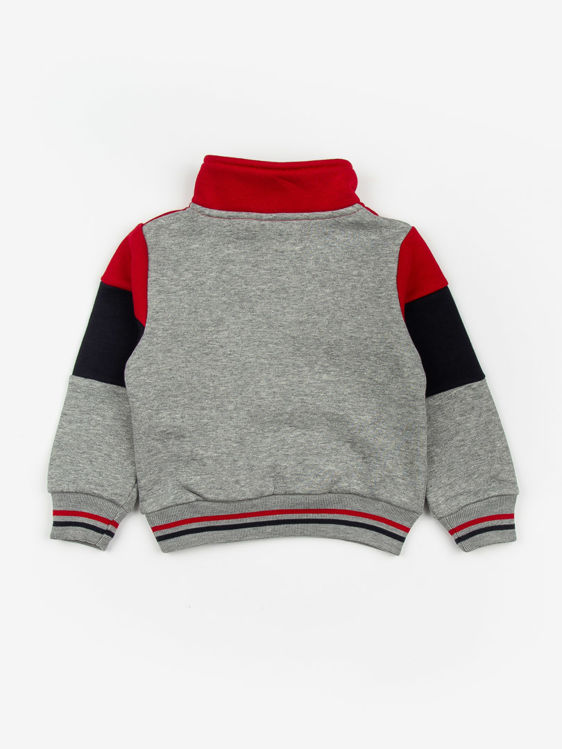 Picture of YF1030 BOYS THERMAL THICK FLEECY  SWEATER GREY/RED